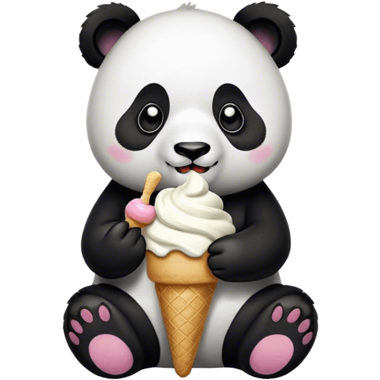 Panda eating ice cream emoji