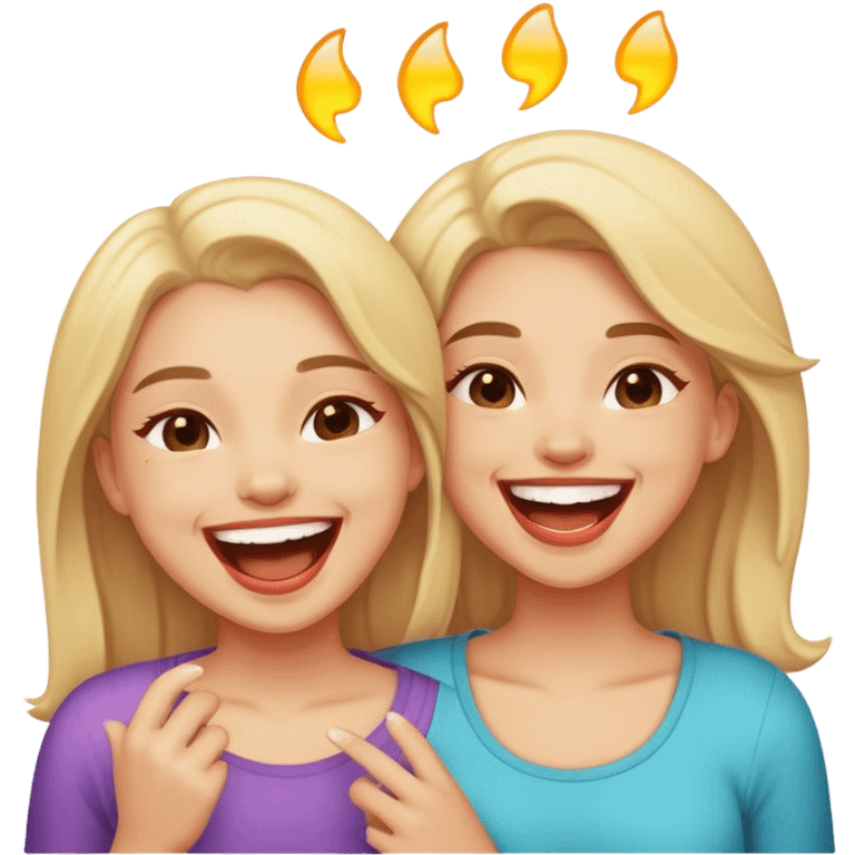 2 girls laughing  emoji