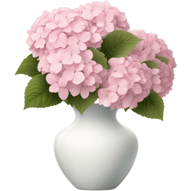 Light pink hydrangeas in white vase emoji