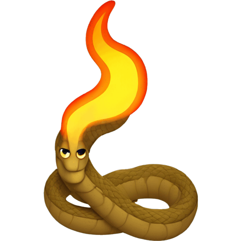 Cartoon Minimalist Snake On Fire emoji