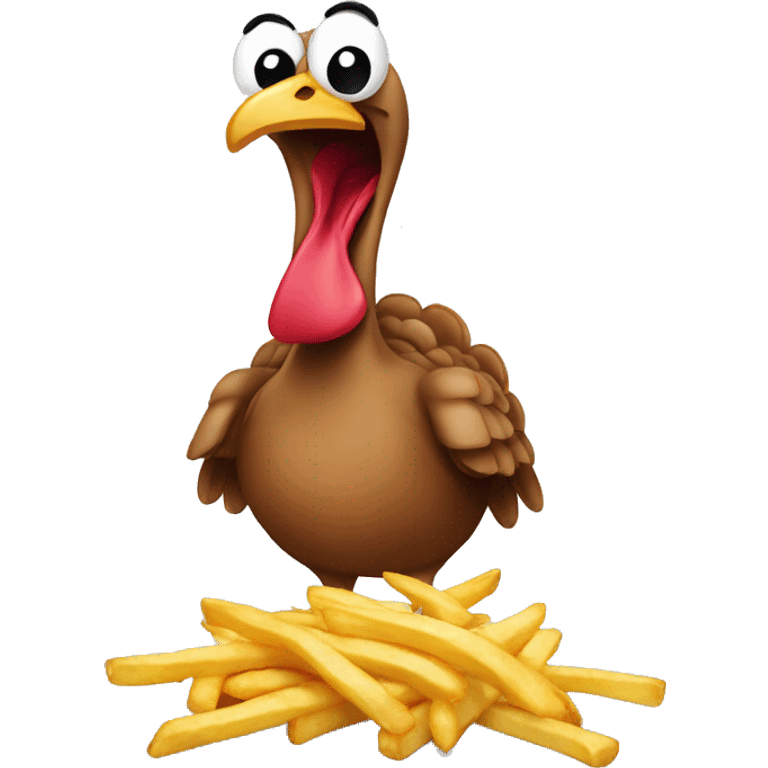 Turkey eating french fries emoji