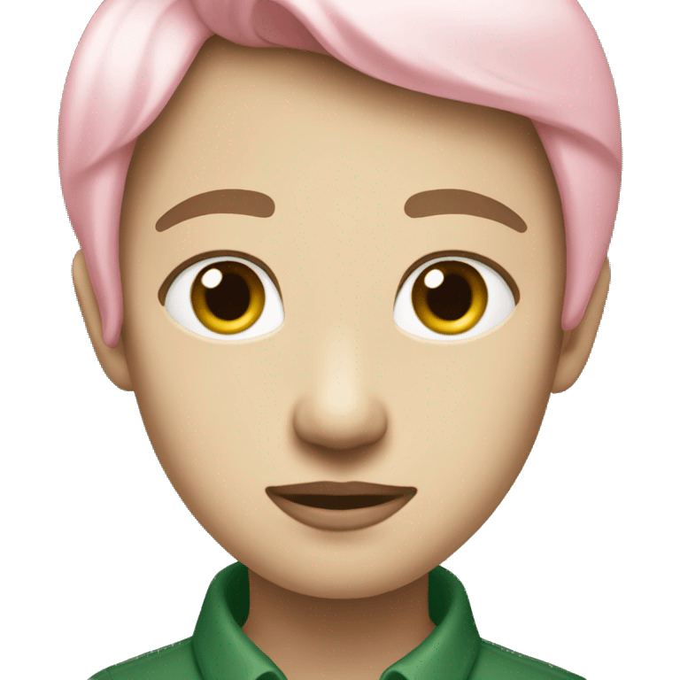 Dark green and light pink emoji