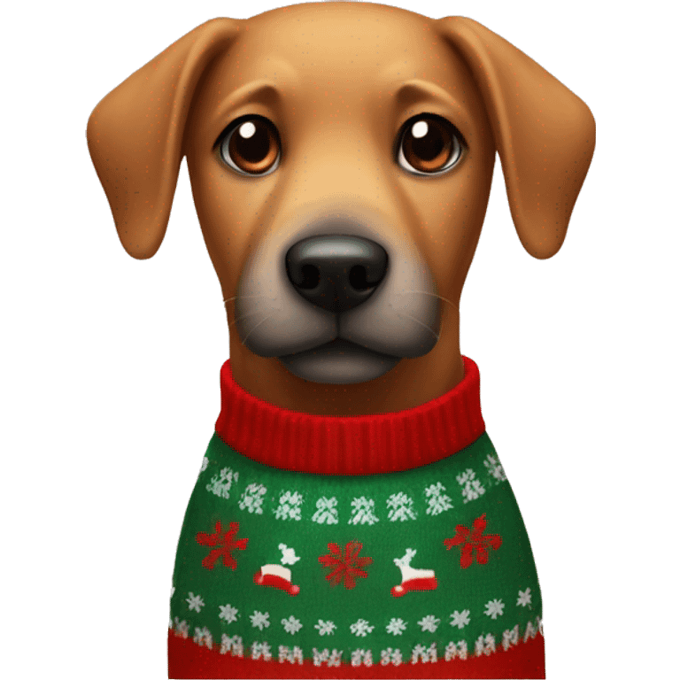 dog with a xmas sweater  emoji