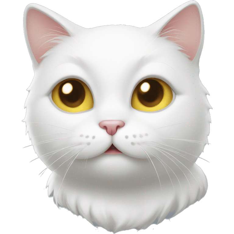 Mischievous white cat emoji