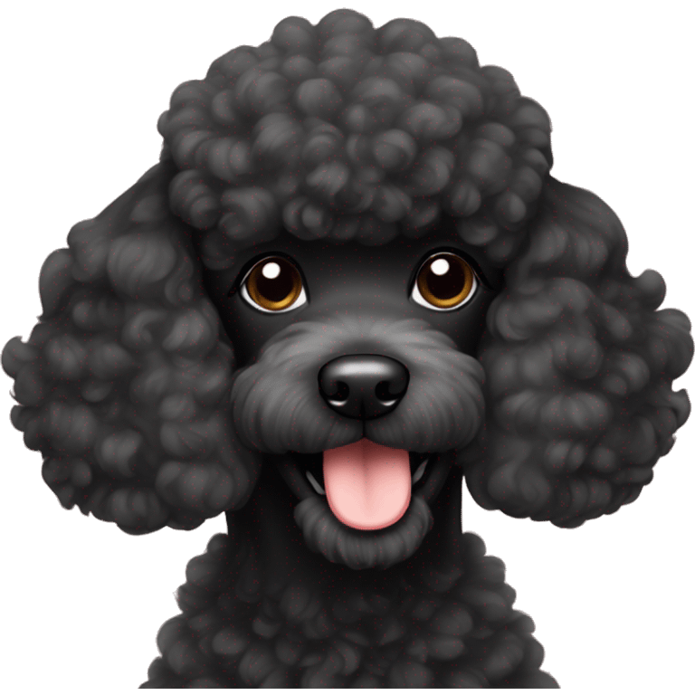 Black cute poodle emoji