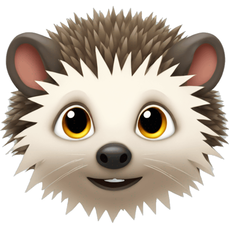 hedgehog with different colored ears emoji