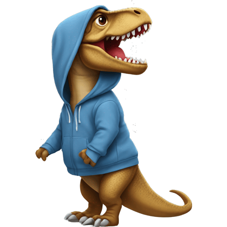 Trex wearing oversized hoodie emoji