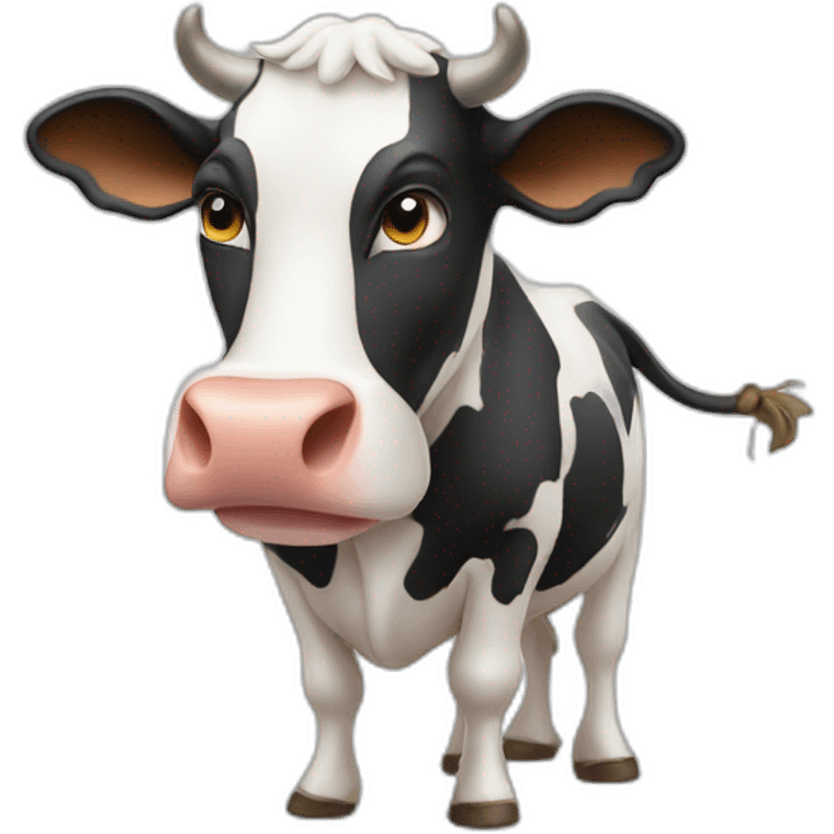 A cow cooking emoji