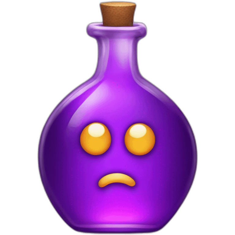 purple magic potion with the letter p written on it emoji