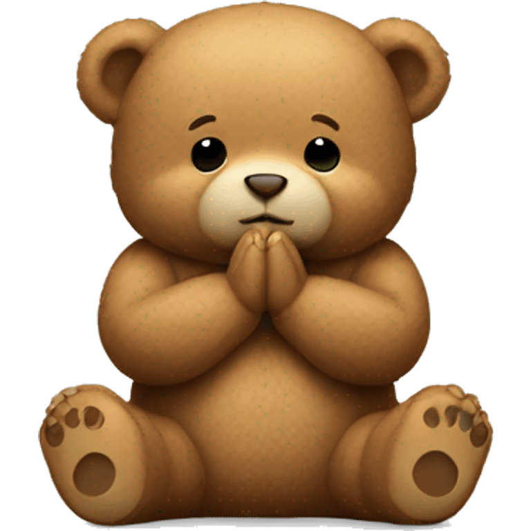 Teddy bear praying emoji