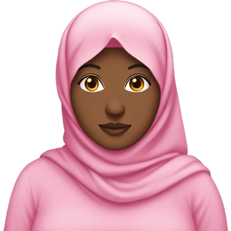 Black chubby Hijabi in pink abaya emoji