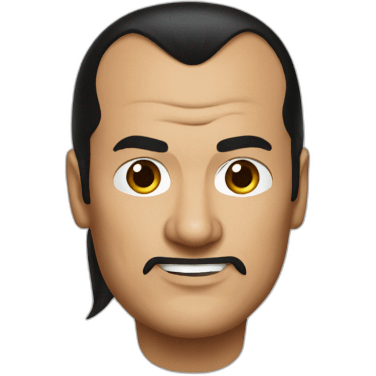 steven-seagal cartoon wearing long shirt pony tail emoji