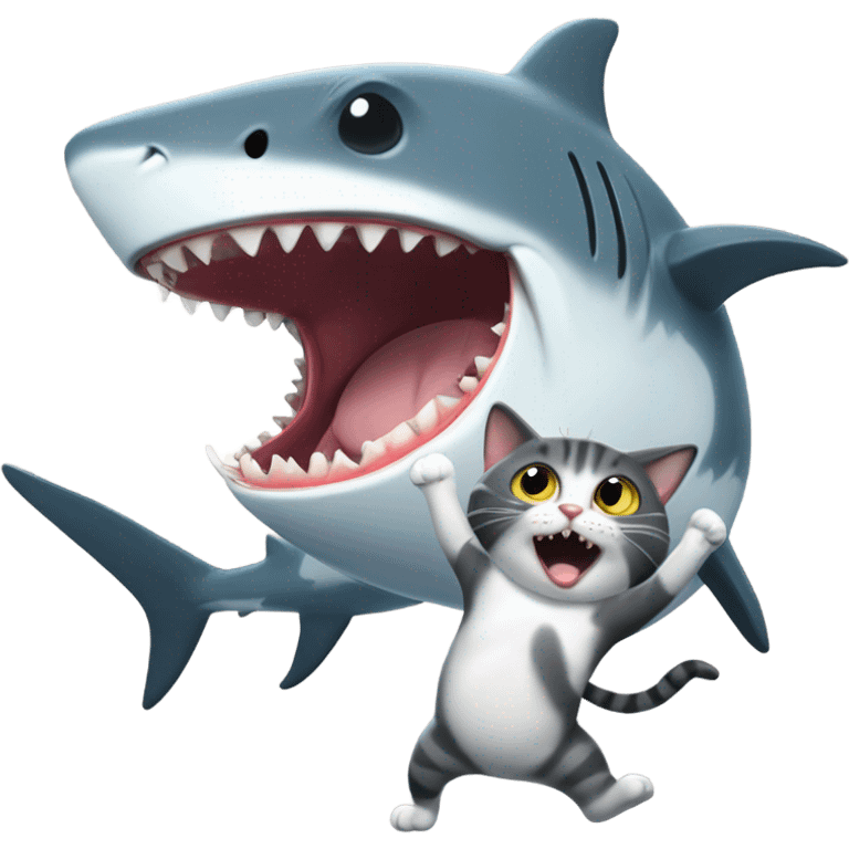 a cat beating a shark in australia emoji