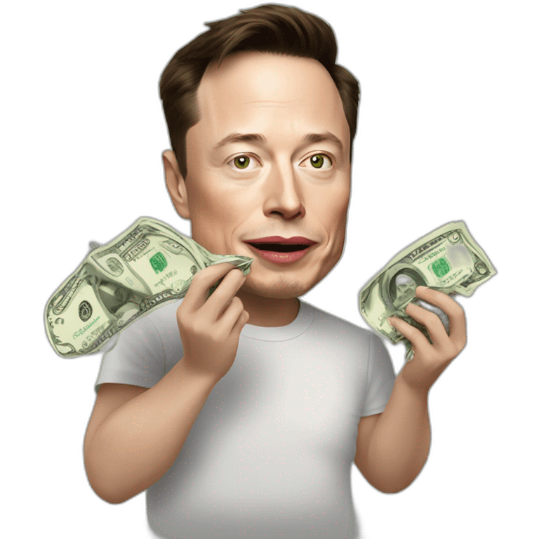 elon musk. eating money emoji