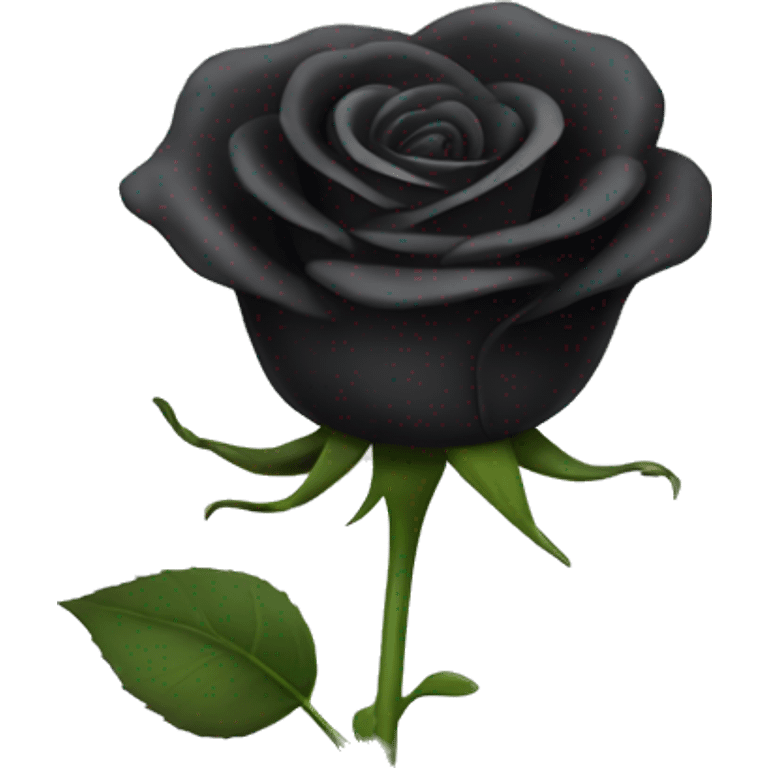 Black rose with stem emoji