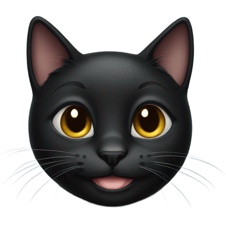 black cat with beautiful smile emoji