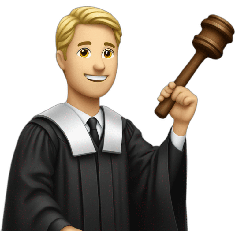 male judge with hammer emoji