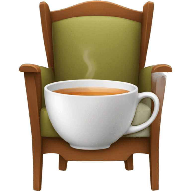 Cup of tea on the chair emoji