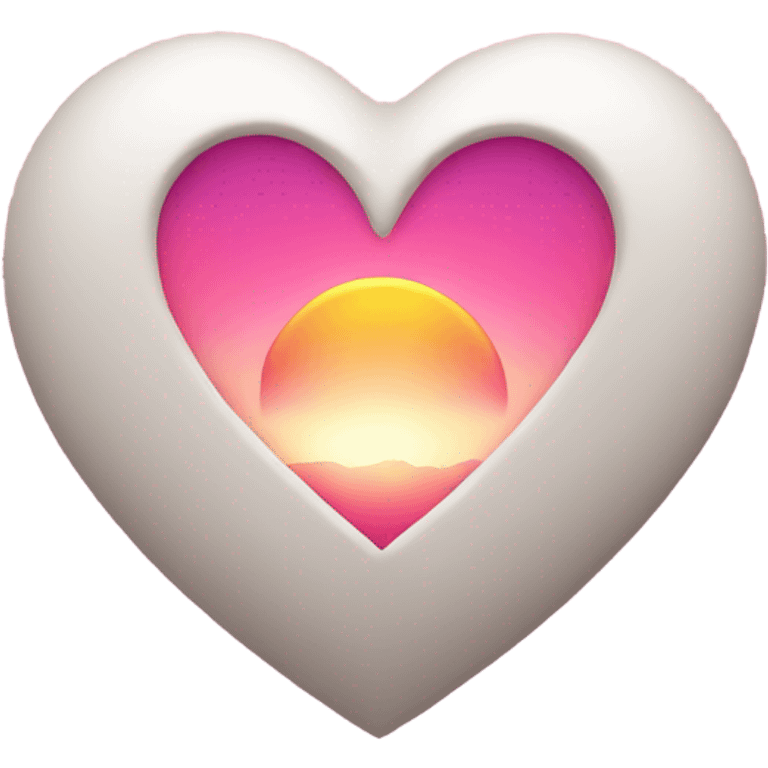 Heart with a pink sunset inside emoji