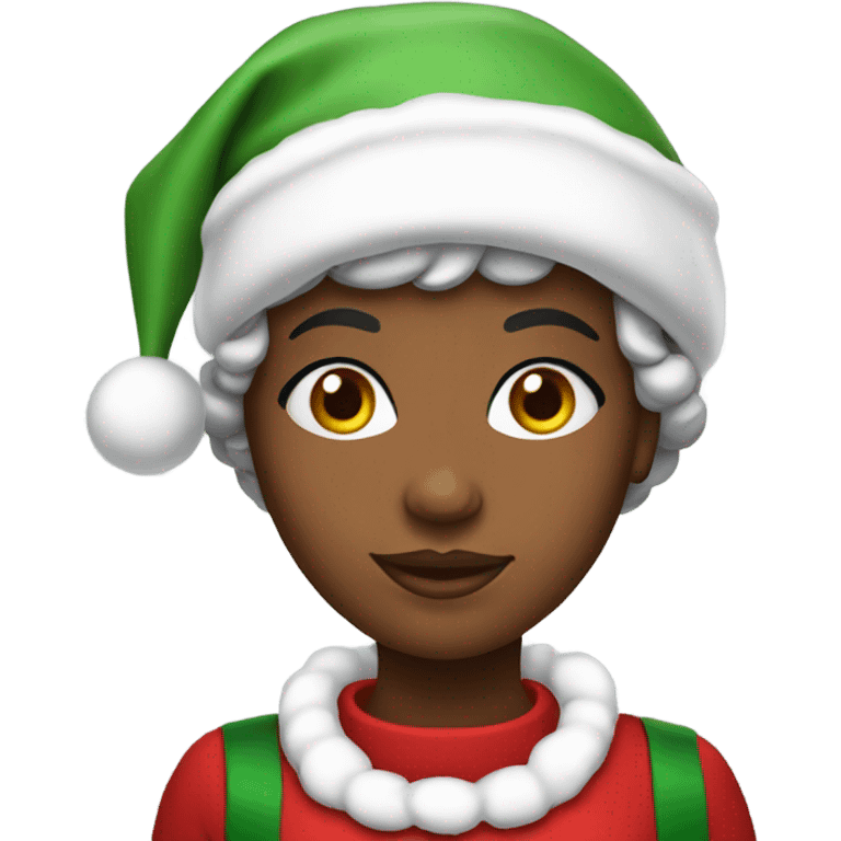 Young African American Mrs. Clause emoji