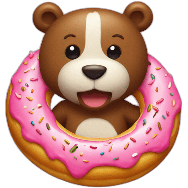 Ours qui mange un donuts emoji