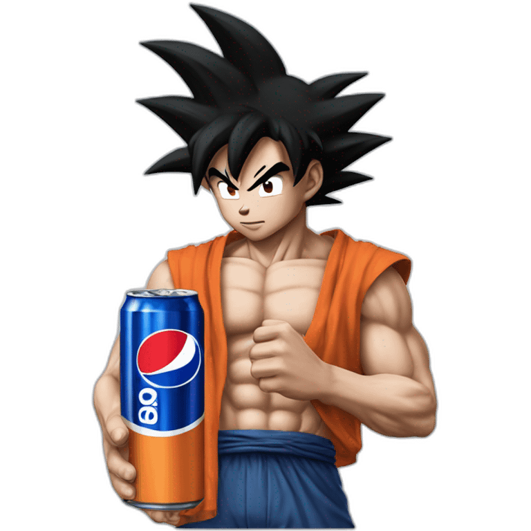 Ultra Instinct Goku drinking a Pepsi can  emoji