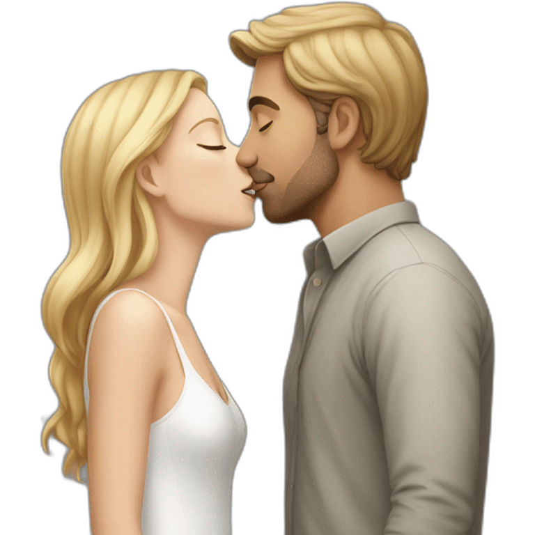 a white man kiss a white girl emoji