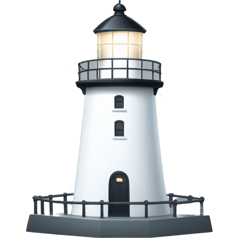 white lighthouse with light beam emoji