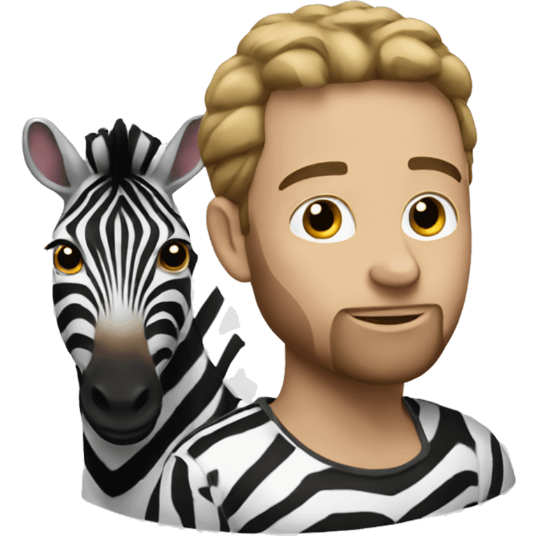 Joel wearing a zebra emoji