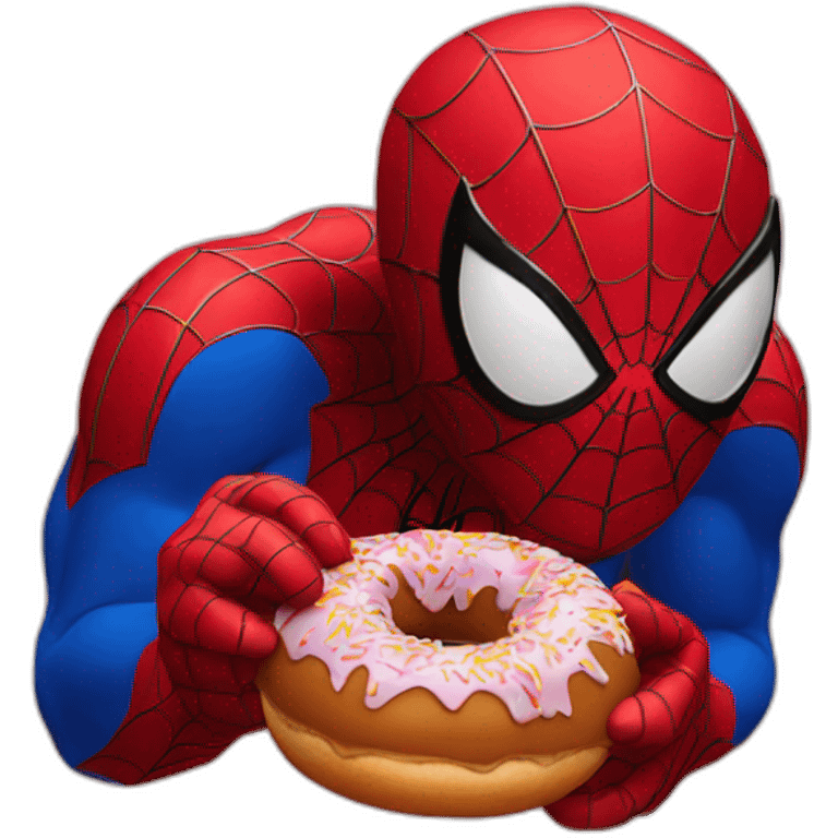 Spider-Man eating a donut emoji