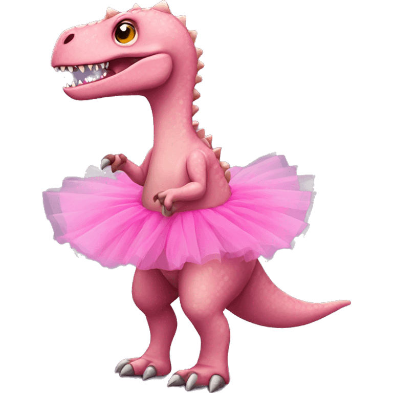 Dinosaur in pink tutu emoji