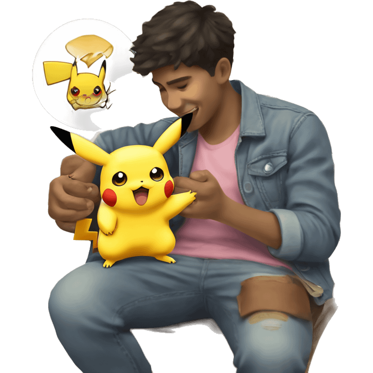 Pikachu y ponle un GG en las manos emoji