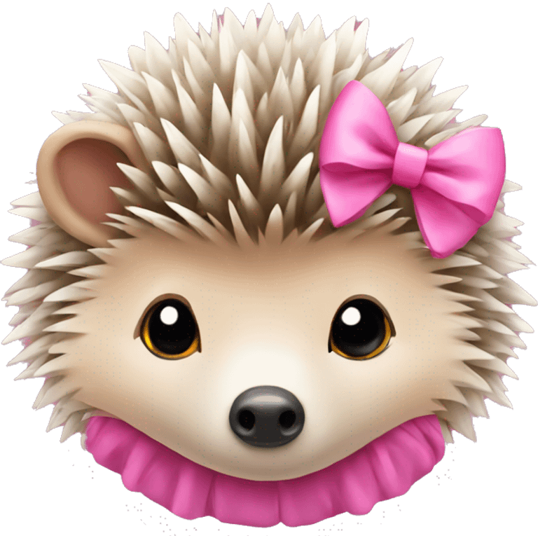 Hedgehog with a pink bow emoji