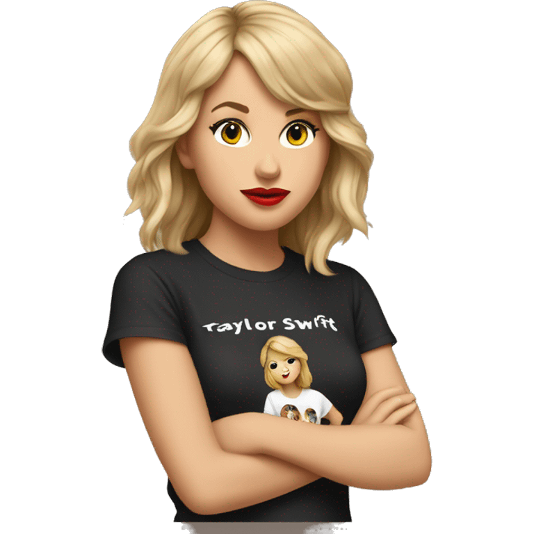 Girl in Taylor Swift T-shirt emoji