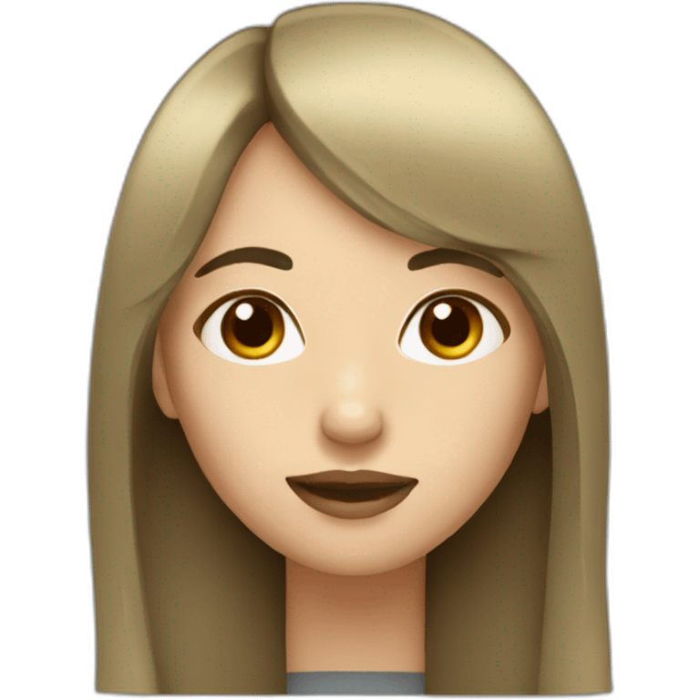 woman with dark long hair and bangs emoji