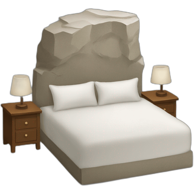 a bed made of rock. website emoji