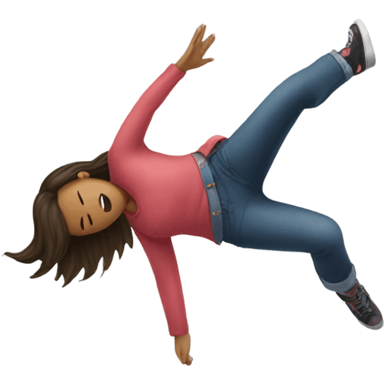 girl falling emoji