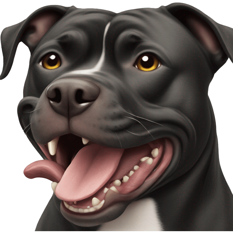 black staffordshire terrier angry barking emoji