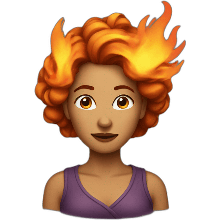 woman with fire in the hair emoji