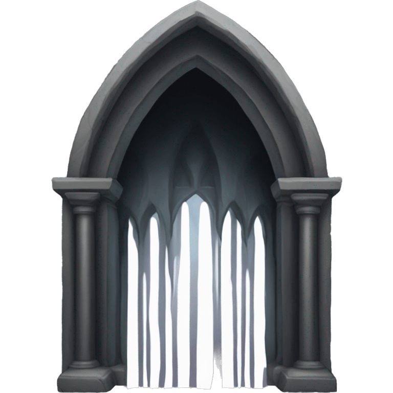 the death's veil Gothic arch , black veil in the middle emoji