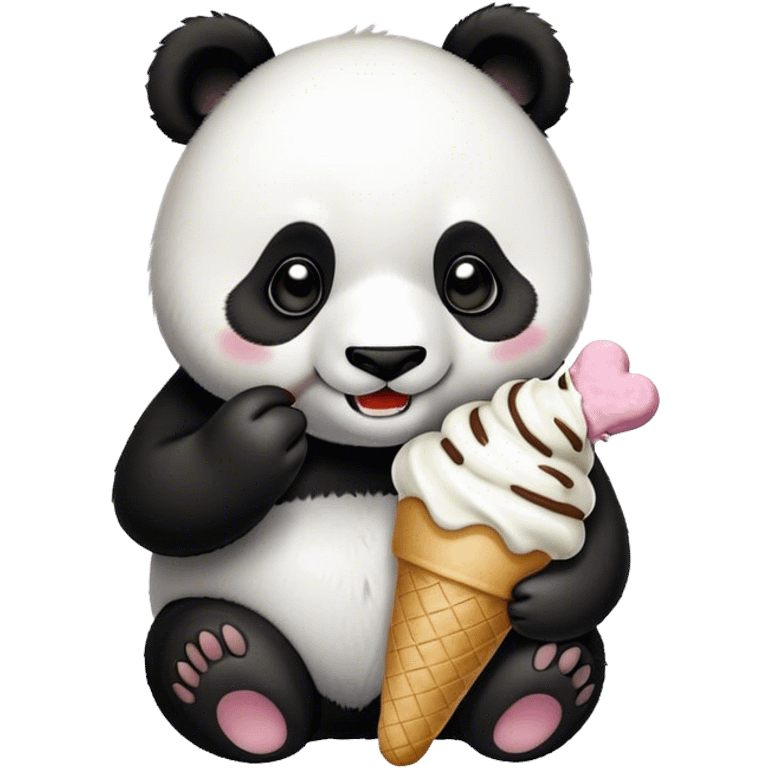 Panda eating ice cream emoji