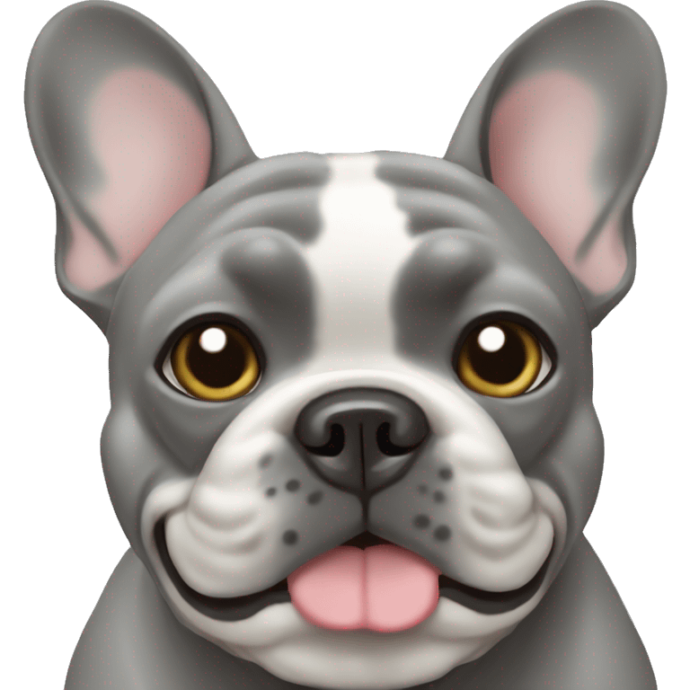 Grey French bulldog with white chest  emoji