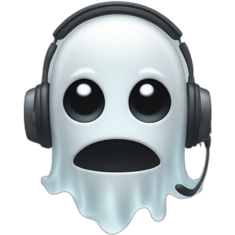 a ghost with a headset emoji