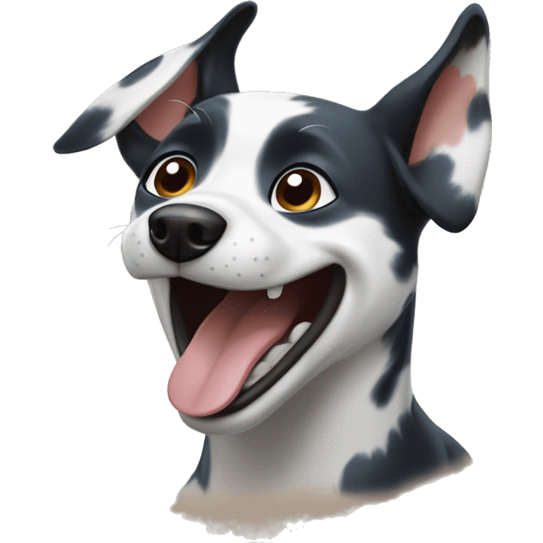 laughing black and blue healer dog emoji