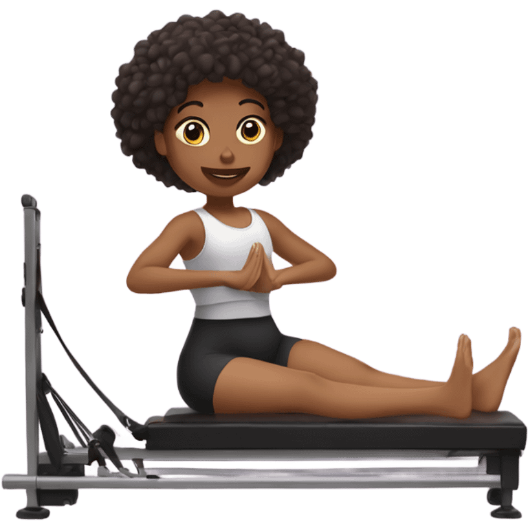 Girl doing reformer Pilates  emoji