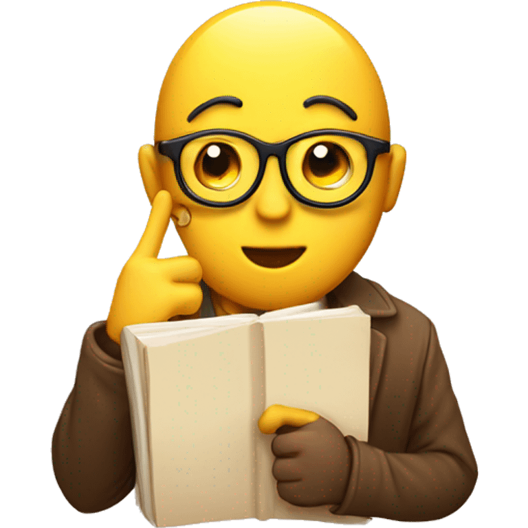 a yellow character with round face smiling making the shhh sign while holding a secret diary emoji