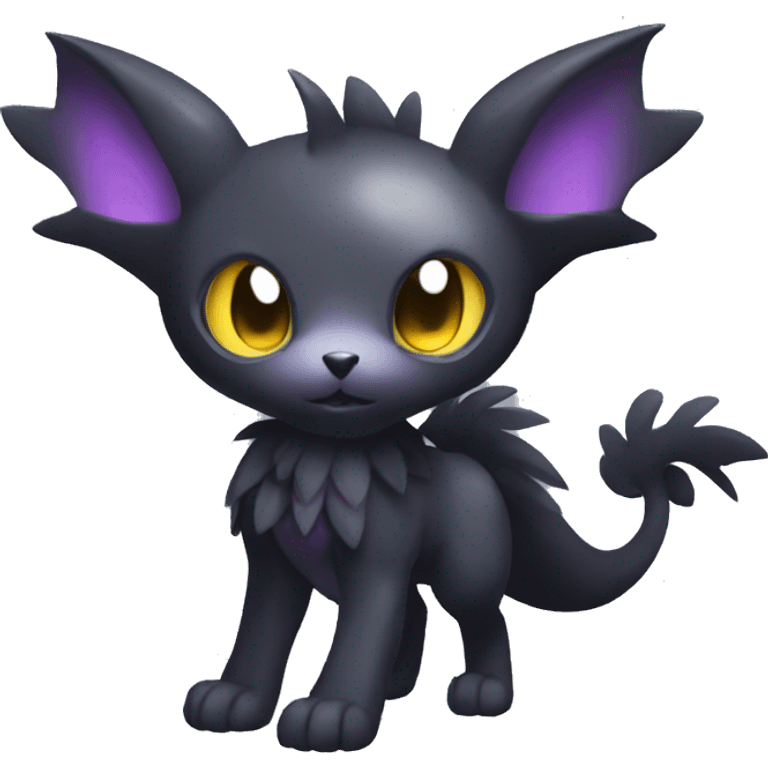 Cute cool shiny fantasy dark-shadow-themed animal hybrid Fakemon full body emoji