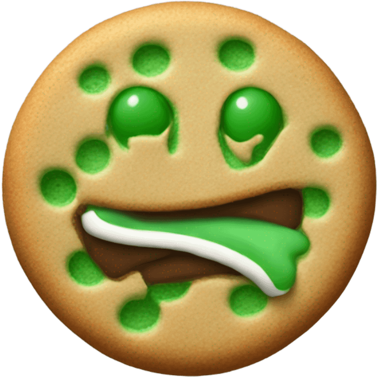 One green cookie emoji