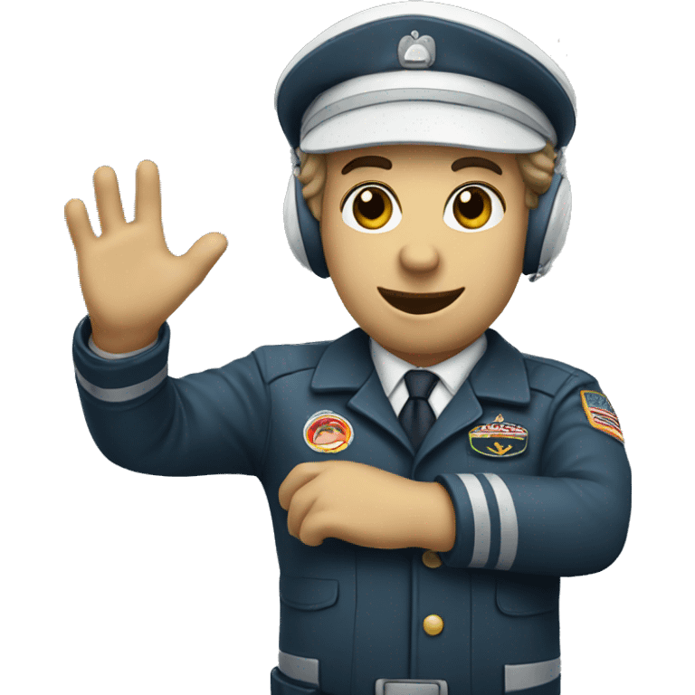 pilot waving emoji