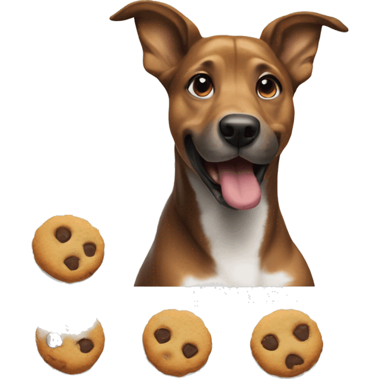 Dog eating cookie emoji